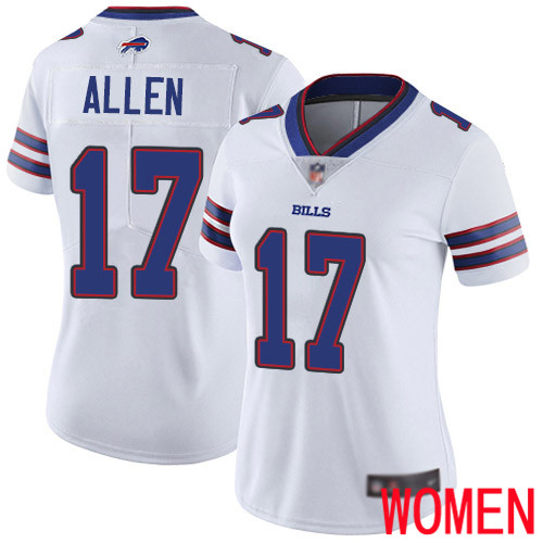 Women Buffalo Bills #17 Josh Allen White Vapor Untouchable Limited Player NFL Jersey